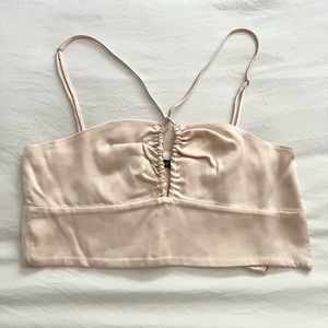 ZARA Pink Satin Crop Top